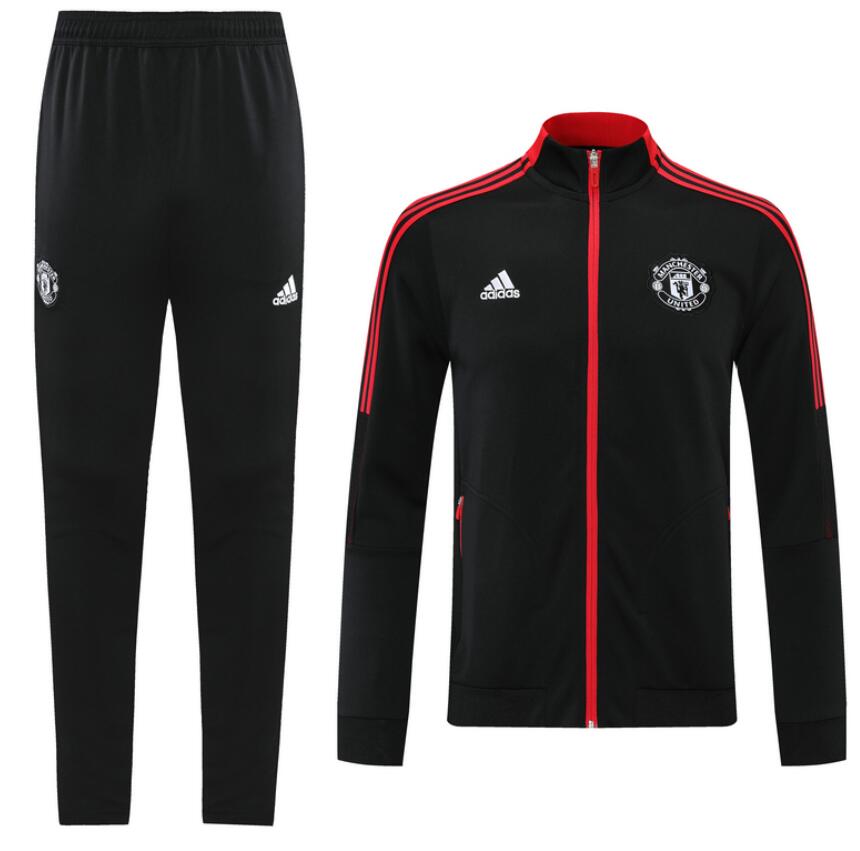 2021/22 Manchester United Black Red Training Kits Jacket with Pants